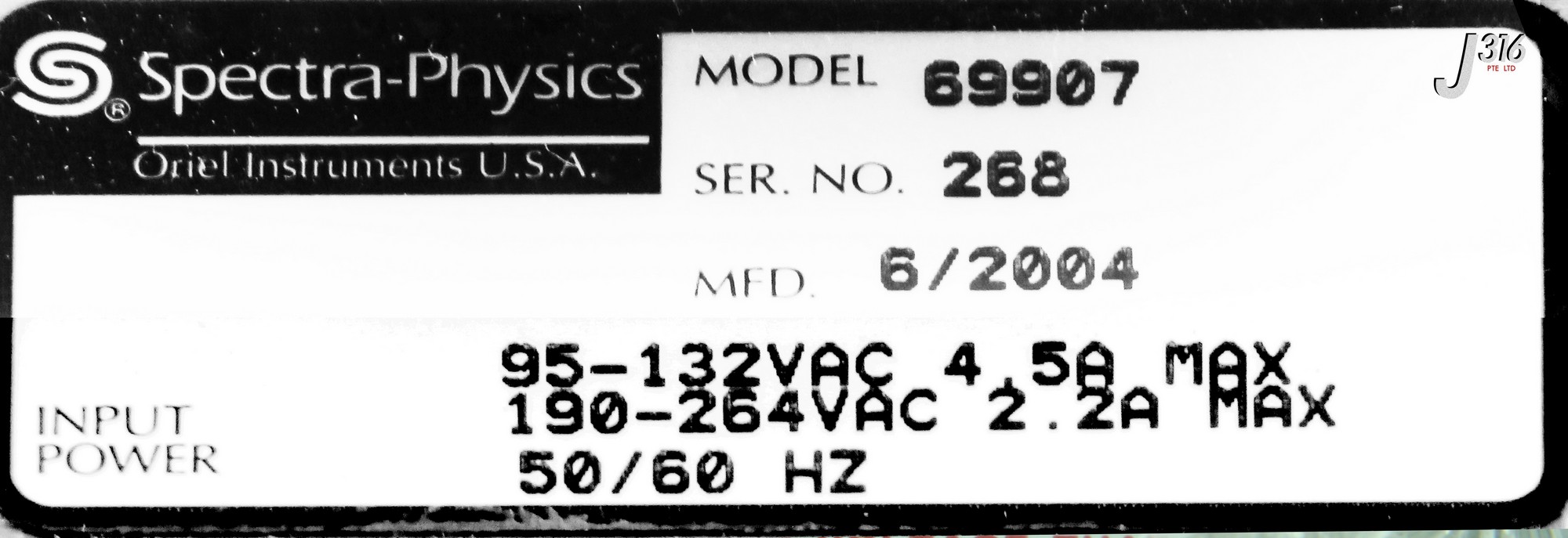 3975 SPECTRA-PHYSICS POWER SUPPLY, 0053804-001, 0053805-00 69907